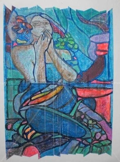 MUJER Acrylic Card Figure Painting