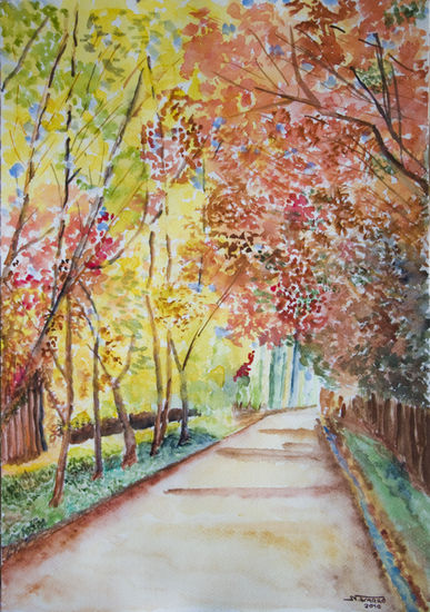 Otoño en Mendoza Watercolour Paper Landscaping