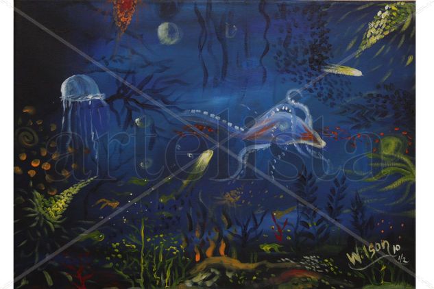 Modern Art, Naturaleza, Under sea Nature Oil Canvas Landscaping