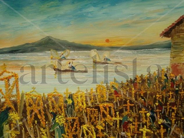 noche de muertos en janitzio Oil Canvas Landscaping