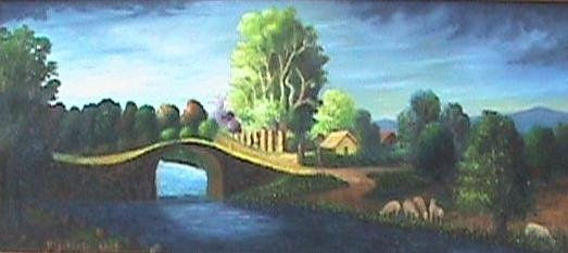 puente viejo Oil Canvas Landscaping