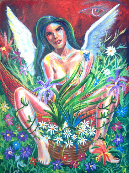 Eco--angel Acrylic Canvas Nude Paintings