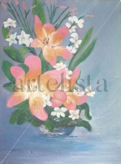 Flores Oil Textile Floral Painting