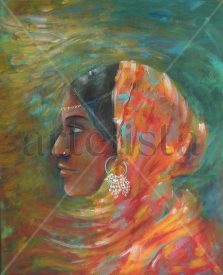 Sarayu Acrylic Canvas Figure Painting