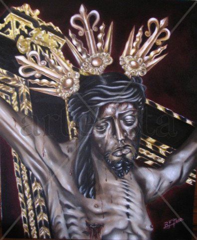 Cristo de la Salud en su capilla Oil Canvas Figure Painting