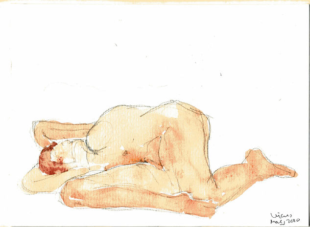 Aquarel·la st Lluc 1 Watercolour Paper Nude Paintings