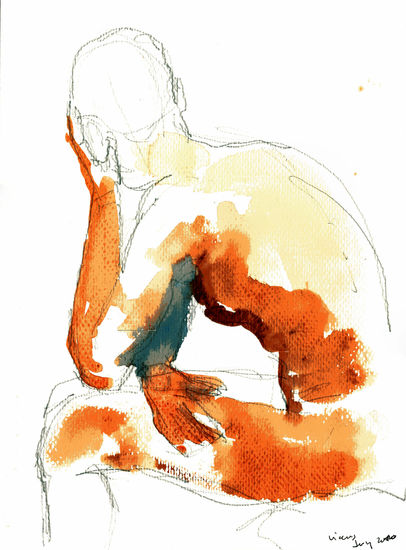 Aquarel·la st Lluc 3 Watercolour Paper Nude Paintings