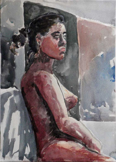 Dona Negra Watercolour Paper Nude Paintings