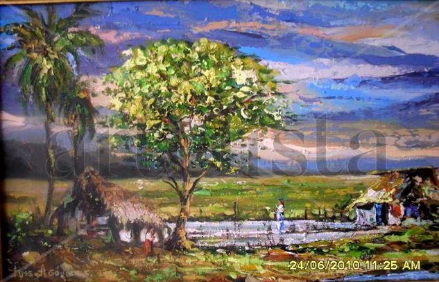 Paisaje con lavanderas Oil Canvas Landscaping