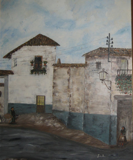 Calle de Nambroca Óleo Lienzo Paisaje