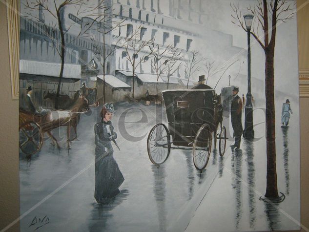 CARROAJES POR PARIS Oil Canvas Landscaping