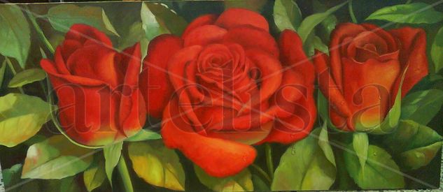 Rosas Salvajes Oil Canvas Floral Painting