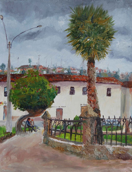 Plaza de día Oil Canvas Landscaping