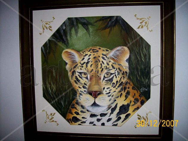 jaguar Oil Canvas Animals