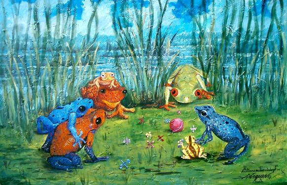 LAS RANAS Oil Canvas