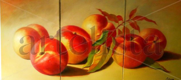 Duraznos al Sol Oil Canvas Still Life Paintings