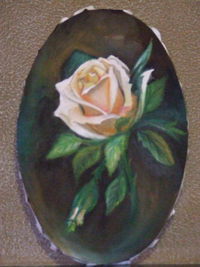 Rosa amarilla Oil Canvas