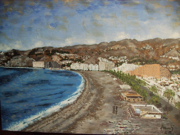 Playa de San Cristabal (Almuñecar) Acrylic Canvas