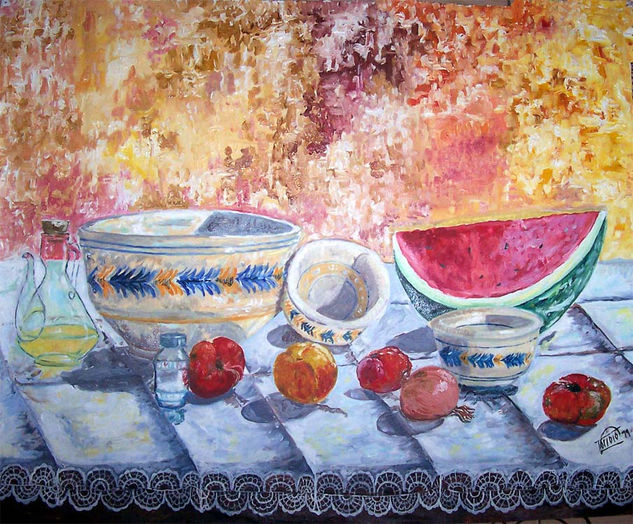 Bodegón con puntilla Oil Canvas