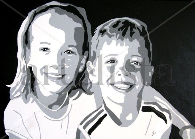 Hermanos Acrylic Canvas Figure Painting