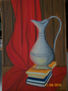 Jarra y libros