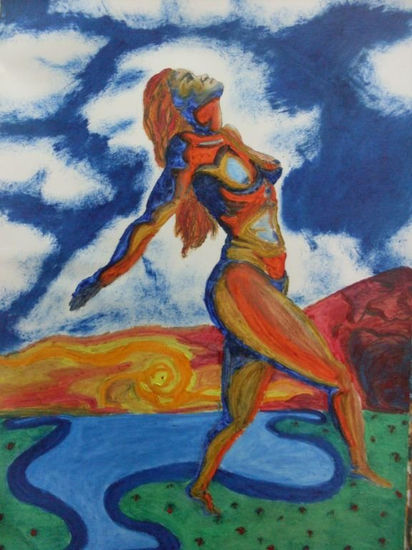 Metamorfosis Oil Card Figure Painting