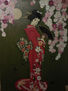 Geisha enmarcada en flores