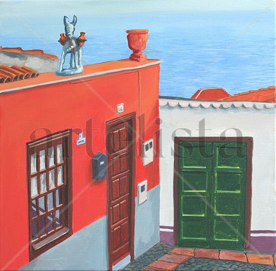 Calleja con casa de El Burro Oil Canvas Nude Paintings