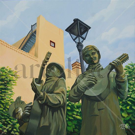 Plaza de Vandale. Los Divinos Oil Canvas Landscaping