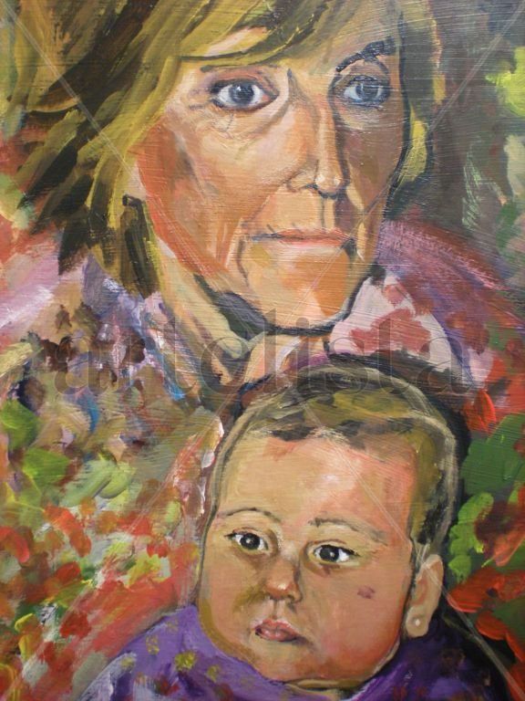 retrato abuela y nieta (detalle)