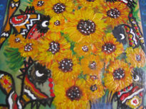 Girasoles con peces