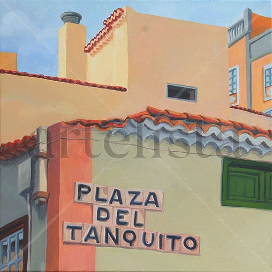 Plaza del Tanquito Acrylic Canvas Landscaping