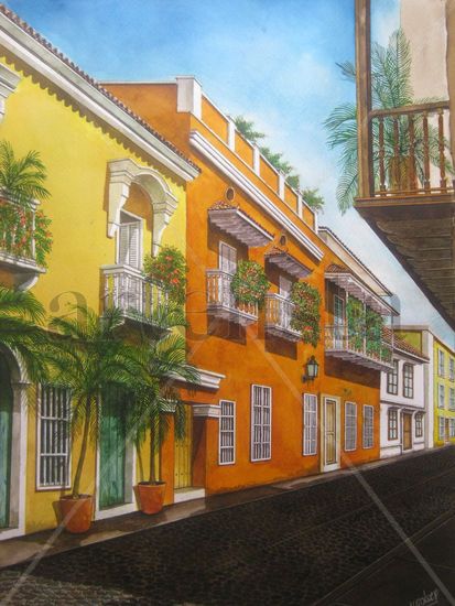 Calle de Cartagena de Indias Watercolour Paper Others