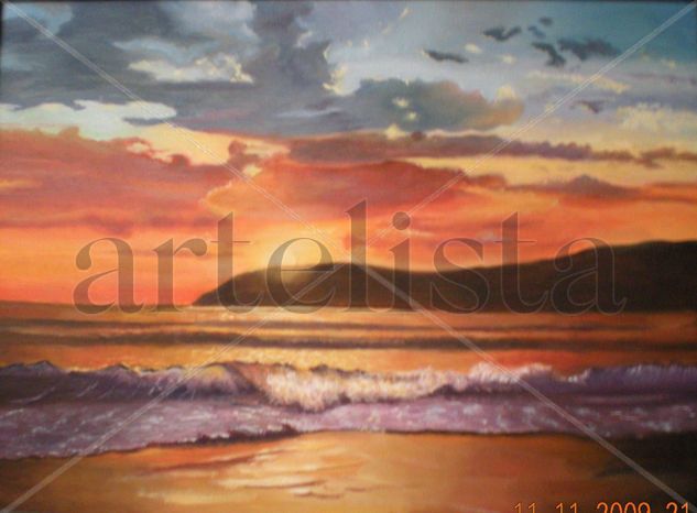 ATARDECER Oil Canvas Marine Painting