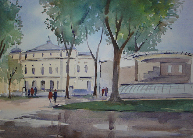 Día de lluvia en Bilbao Watercolour Paper Landscaping