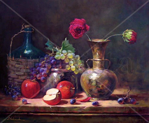 Vaso e maças