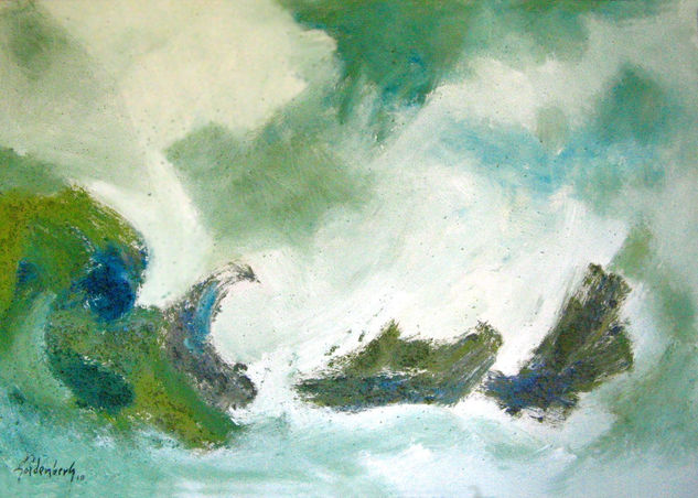 Marejadas 2 Mixed media Canvas Marine Painting