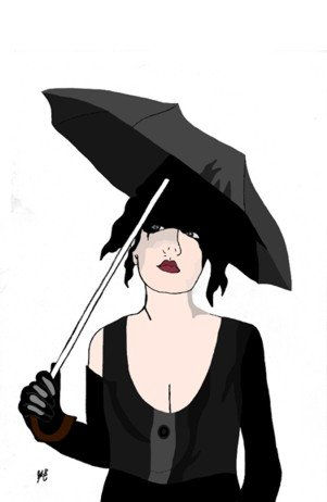 umbrella girl_copydraw by jlb Técnica Mixta