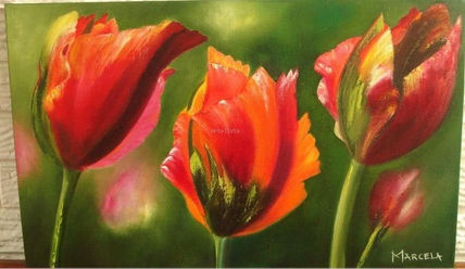 Tulipanes multicolores