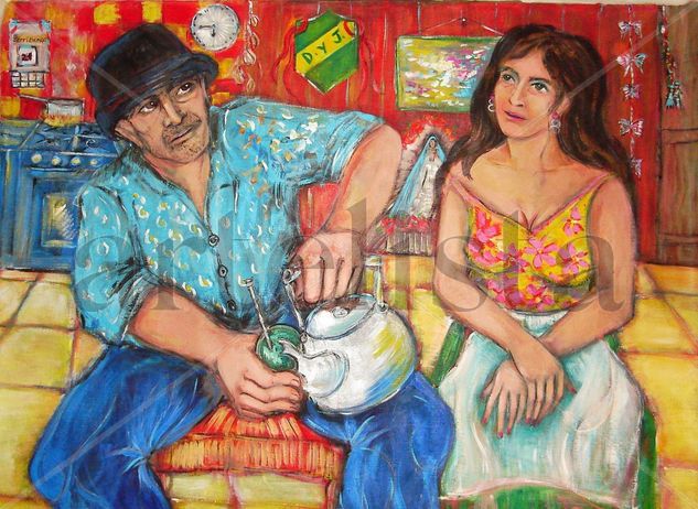 El mate Oil Canvas Figure Painting