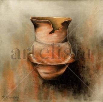 N°20-De Nuestra Tierra VIII Oil Textile Still Life Paintings