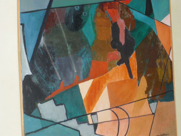 Geometria en Verde Oil Canvas Others