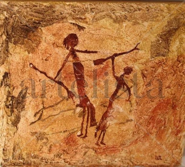 DANZA DE ARQUEROS RITUAL? CUEVA REMIGIA Others Panel Figure Painting