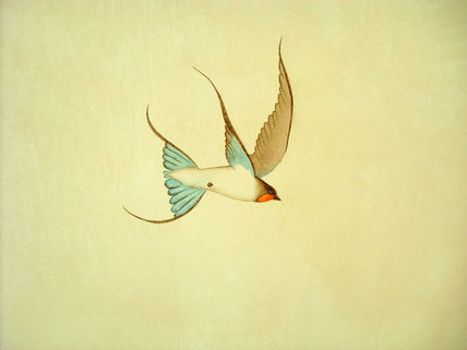 Pájaros y almendro.