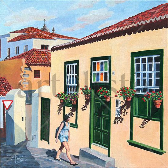 Calle Santa Águeda Oil Canvas Landscaping