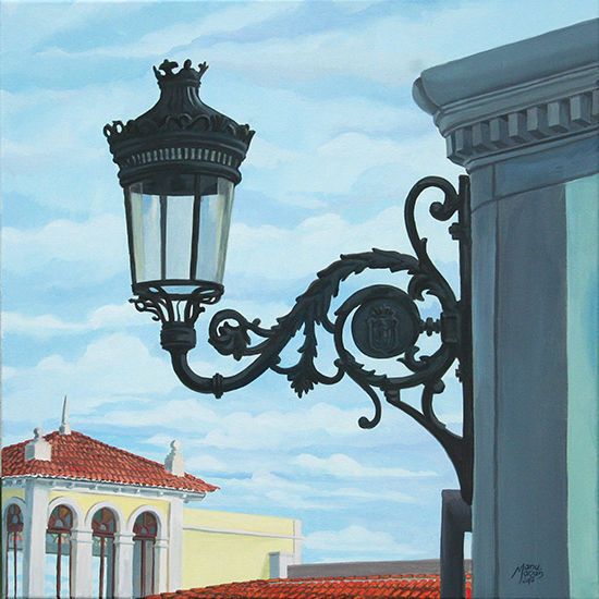 Farola en Plaza de Santo Domingo Oil Canvas Landscaping