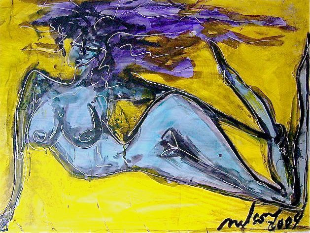 Mujer Acrylic Paper Nude Paintings