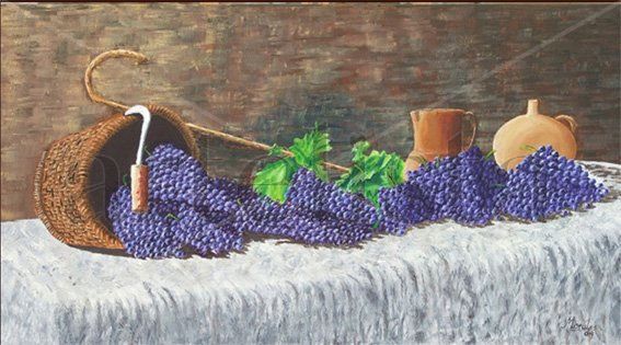 uvas Oil Panel Still Life Paintings