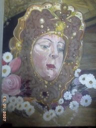 Virgen del Rocio Oil Canvas Figure Painting