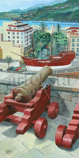 Cañón y Barco de La Virgen Oil Canvas Landscaping